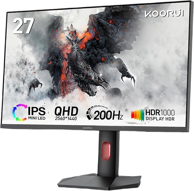  KOORUI S2721PM 27-inch QHD Mini Led 200Hz 1ms Monitor