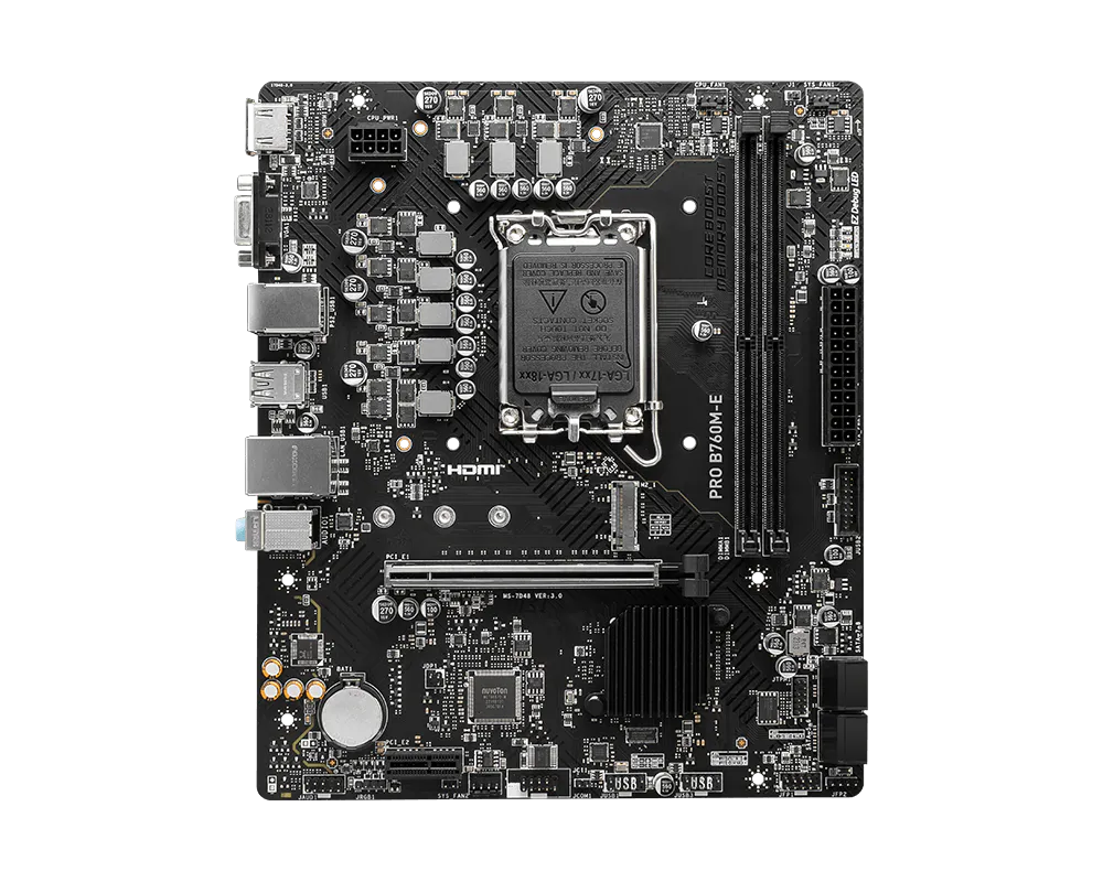 MSI PRO B760M-E DDR5 LGA1700 Micro-ATX Motherboard thumbnail 2