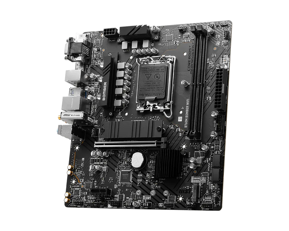 MSI B760M BOMBER WIFI DDR5 LGA1700 Micro-ATX Motherboard thumbnail 3