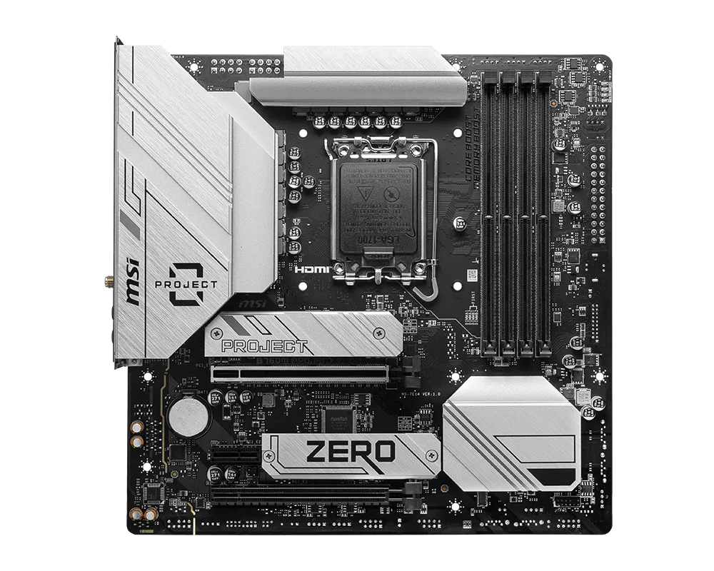 MSI B760M PROJECT ZERO DDR5 LGA1700 Micro-ATX Motherboard thumbnail 2