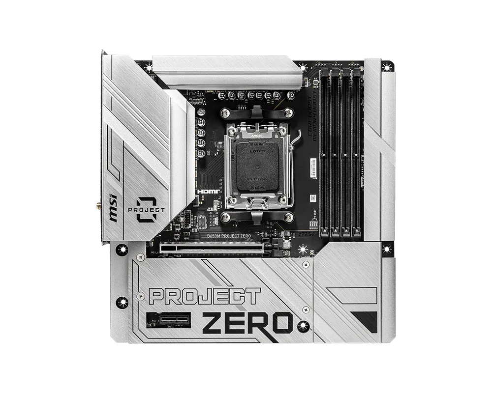 MSI B650M PROJECT ZERO DDR5 AM5 Micro-ATX Motherboard thumbnail 2