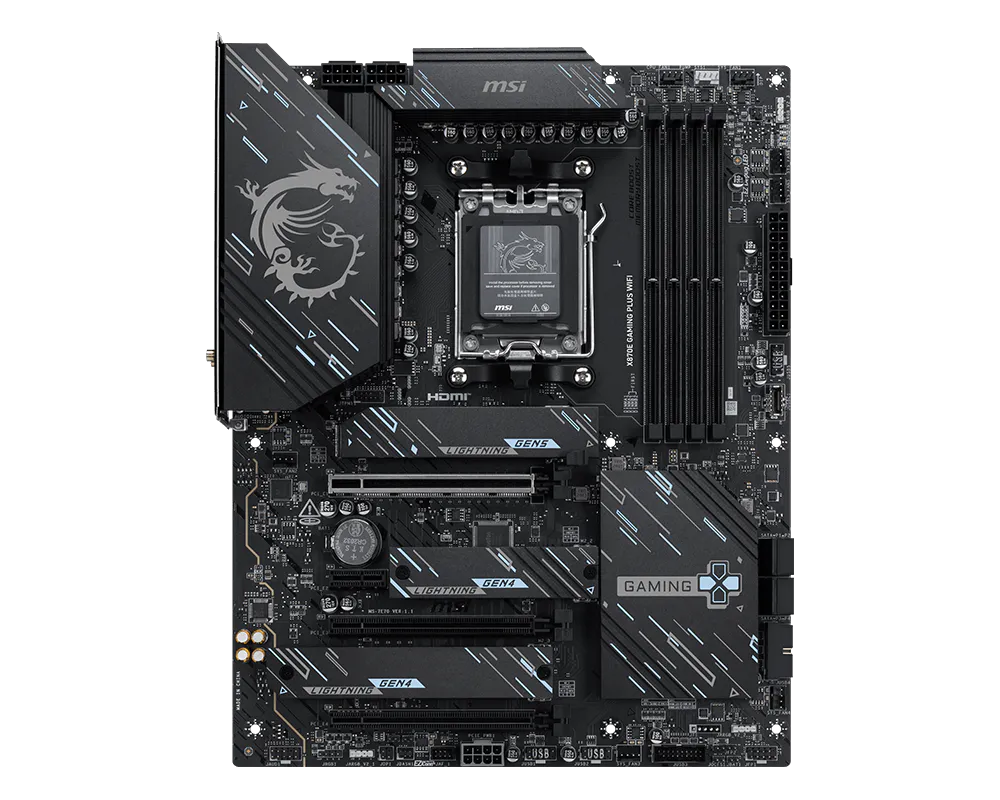 MSI X870E GAMING PLUS WIFI DDR5 AM5 ATX Motherboard thumbnail 2