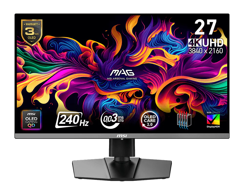 MSI MAG 272UP QD-OLED X24 26.5-inch UHD OLED 240Hz 0.03ms Monitor
