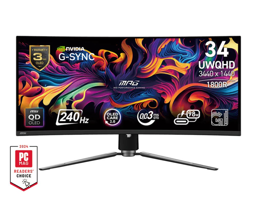 MSI MPG 341CQPX 34.18-inch UWQHD QD-OLED 240Hz 0.03ms Monitor