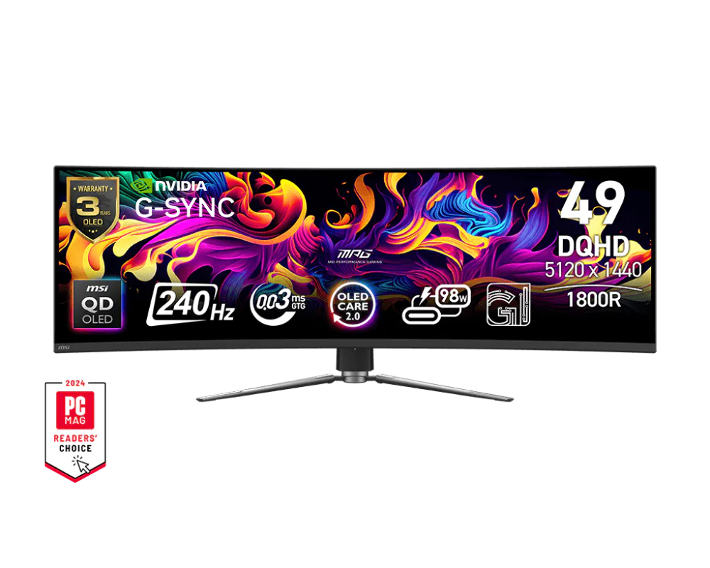 MSI MPG 491CQPX QD-OLED 49-inch DQHD QD-OLED 240Hz 0.03ms Monitor