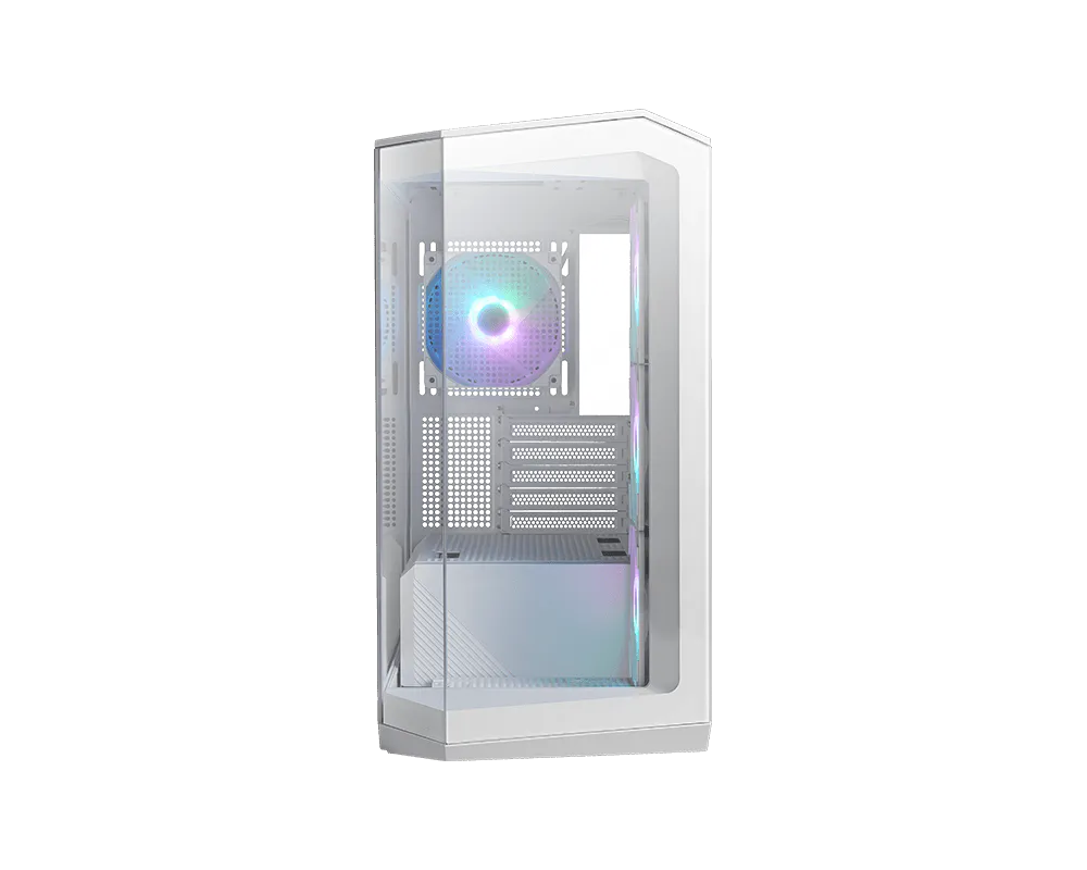 MSI MAG PANO M100R PZ Mini Tower PC Case White - Thumbnail 2