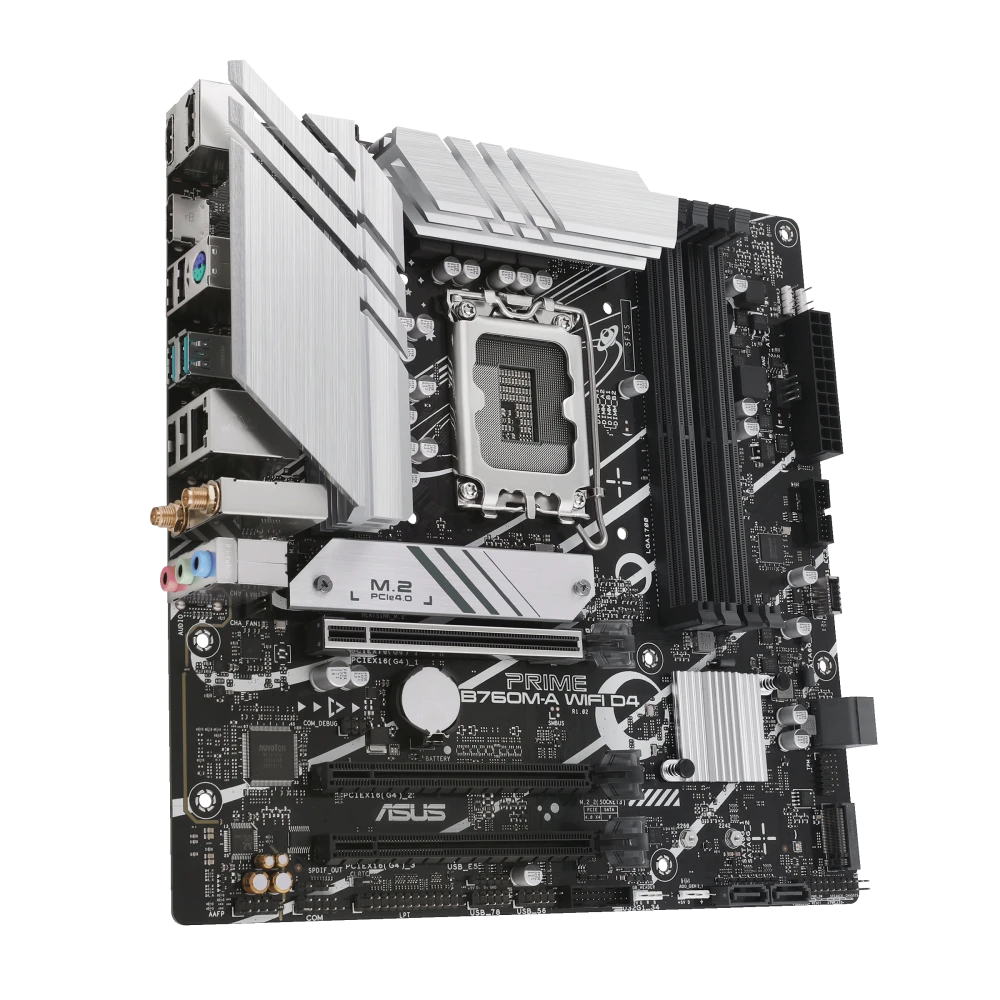 ASUS PRIME B760M-A WIFI D4 DDR4 LGA1700 Micro-ATX Motherboard - Thumbnail 2