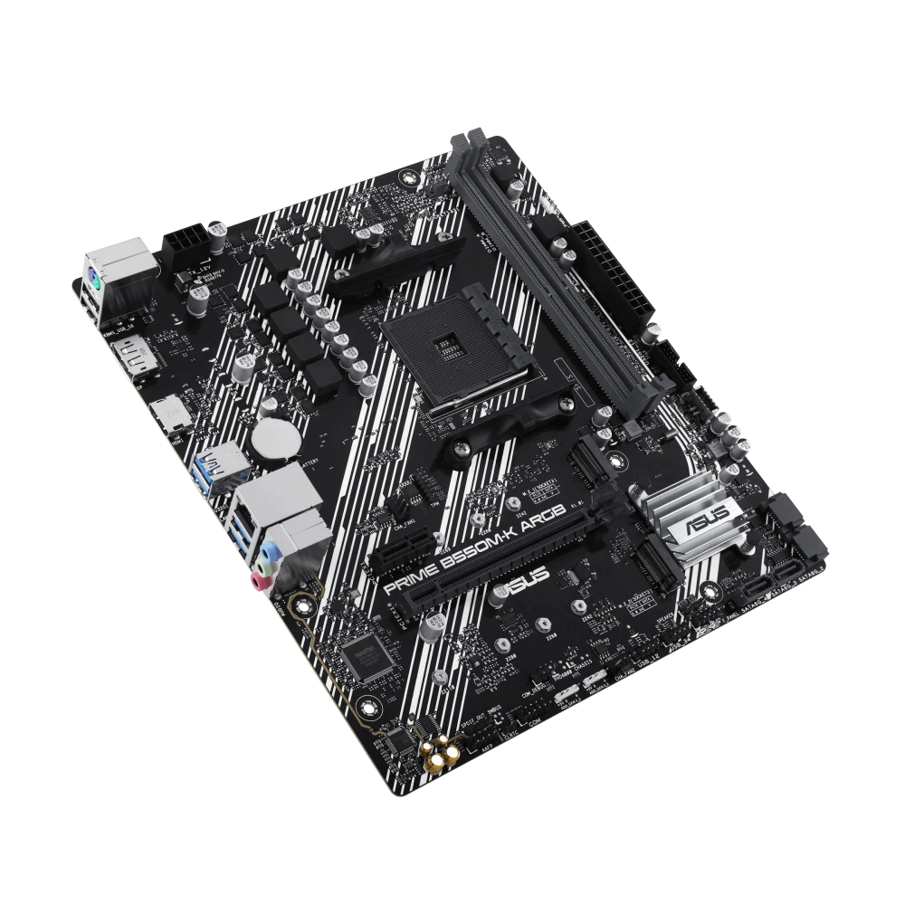 ASUS PRIME B550M-K ARGB DDR4 AM4 Micro-ATX Motherboard - Thumbnail 3