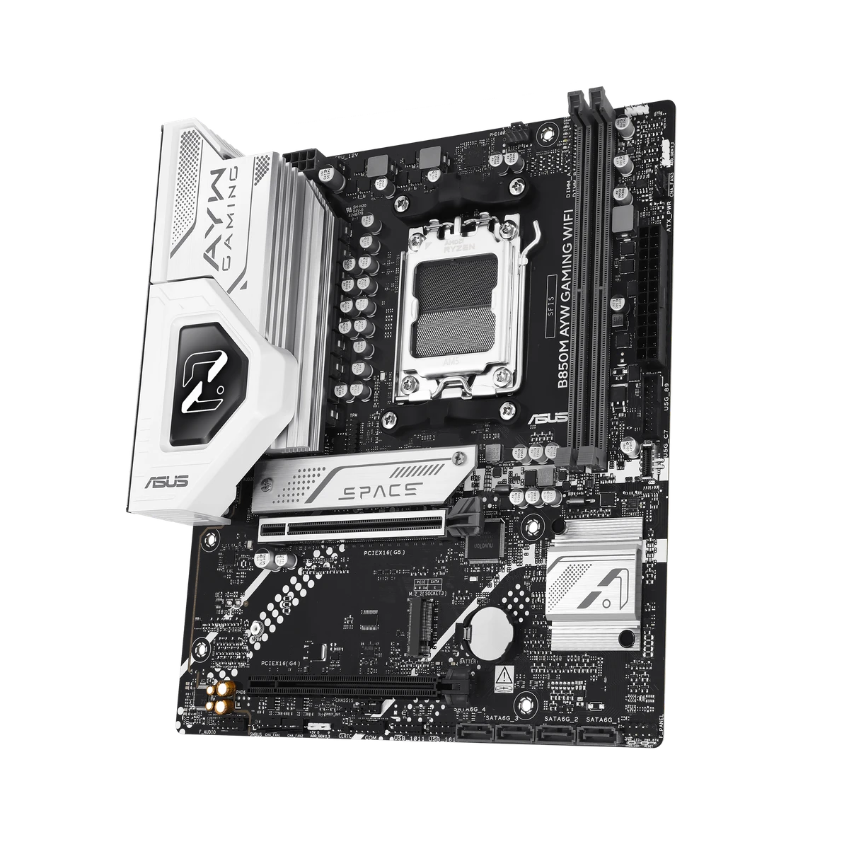 ASUS B850M AYW GAMING WIFI DDR5 AM5 Micro-ATX Motherboard - Thumbnail 3