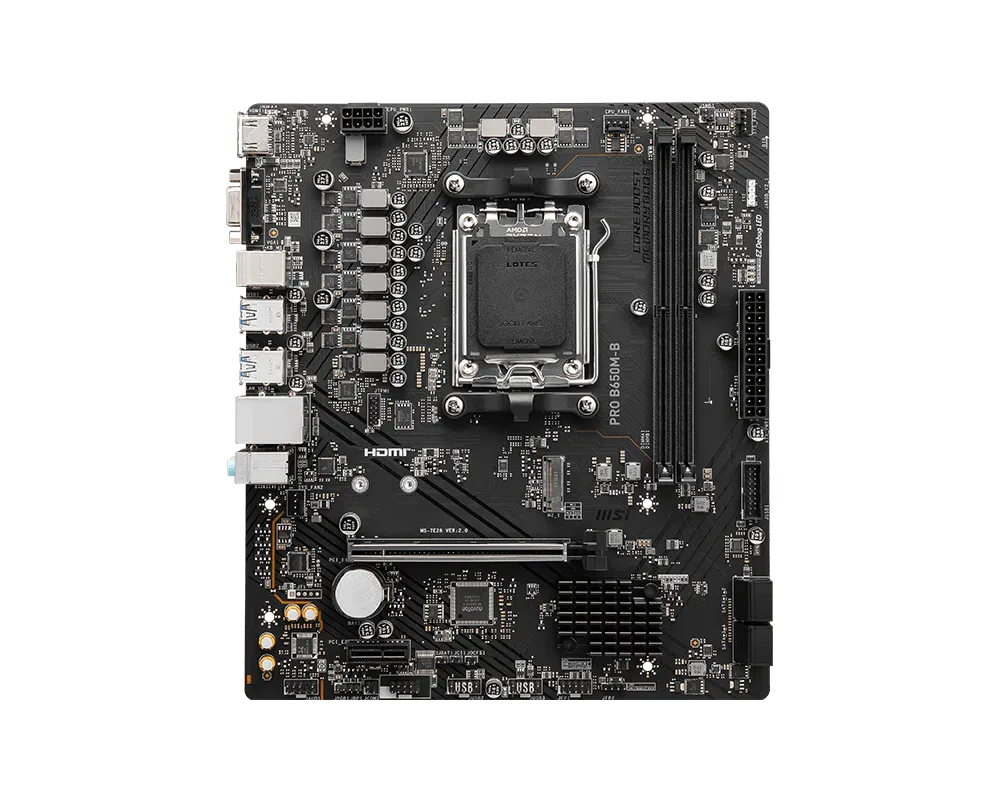 MSI PRO B650M-B DDR5 AM5 Micro-ATX Motherboard - Thumbnail 2